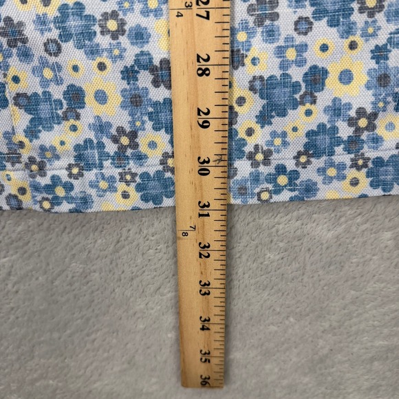 Toes on the Nose Mens XXL Button Front Shirt Blue Yellow Floral Aloha Surf EUC - Picture 5 of 6